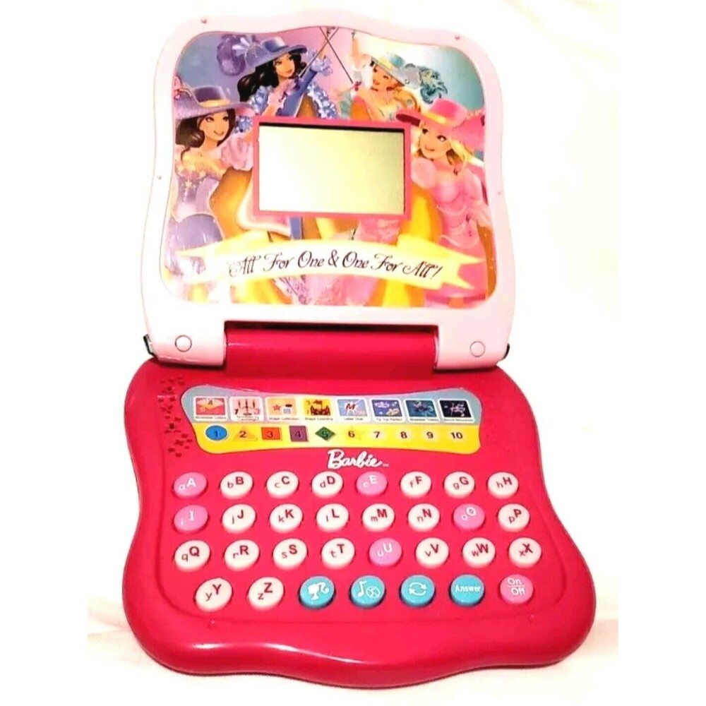 Rare BARBIE & The 3 Musketeers LAPTOP 2009 Oregon Scientific w/Venticular Top Vg